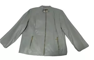 Vintage NWOT Terry Lewis Classic Luxuries Size 2X Mint Leather Jacket - Picture 1 of 12