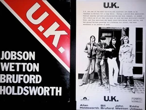 Kit de prensa británico Reino Unido 4 páginas 1 foto Bill Bruford Allan Holdworth John Wetton - Imagen 1 de 1