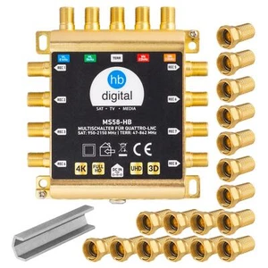 Multischalter 5/8 Verteiler 8 Teilnehmer SAT Switch LNB F-Stecker HD für Quattro - Bild 1 von 7