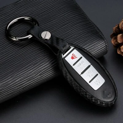 For Nissan X-Trail Altima Infiniti Soft Carbon Fiber Car Key Fob Cover Case - Image 1 of 4