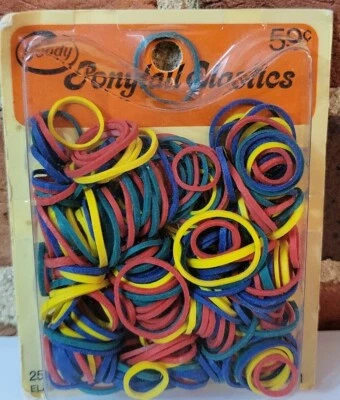 Soportes elásticos cola de caballo Goody de colección bandas elásticas multicolores 1975 hechos en EE. UU. Foto 1 de 4