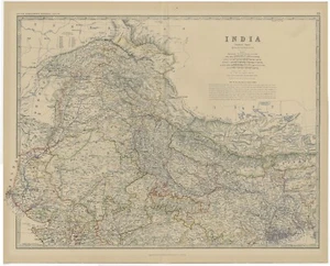 Antique Map of Northern India by Johnston (1882) - Picture 1 of 1