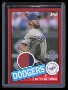2020 Topps '85 Topps Relics Red 85trck Clayton Kershaw Patch 25/25