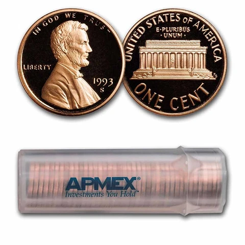 1993-S Lincoln Cent 50-Coin Roll Proof - SKU#31164 Cover