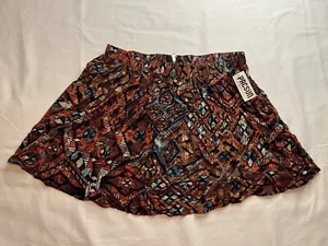 Pac Sun L.A. Minifalda Corazones Cachemira Granate Floral Moderna Boho Chic Caligirl - Imagen 1 de 6