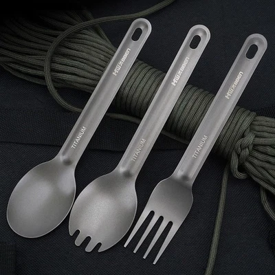 Camping Spoon Outdoor Spoon Etc. Hiking Outdoor Camping 12g 16x4cm Fork - Image 1 of 4