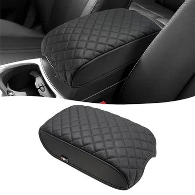Center Console Armrest Cover for Cadillac SRX 2010-2016, Black Vinyl Leather - Imagem 1 de 4
