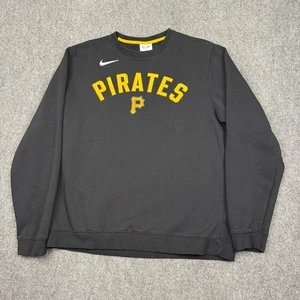 Nike Pittsburgh Pirates Crewneck Sweatshirt Pullover Mens XL Black MLB Stitched - Picture 1 of 8