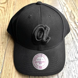 Atlanta Braves Mitchell Ness Cooperstown Blackout Estructurado Snapback Gorra Sombrero - Imagen 1 de 5