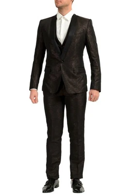 Traje Dolce & Gabbana Hombre "Martini" Seda Tres Piezas Un Botón US 38R IT 48R Foto 1 de 4