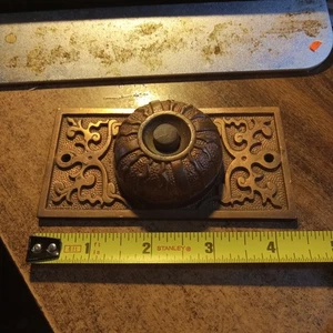 Vintage Door Bell Switch Buzzer Engraved Ornate Brass Copper - Picture 1 of 4