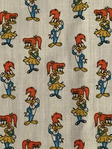 Neu Vintage 1960er Woody Specht & Freundin Winnie Baumwollstoff 50” x 59” - Bild 1 von 4