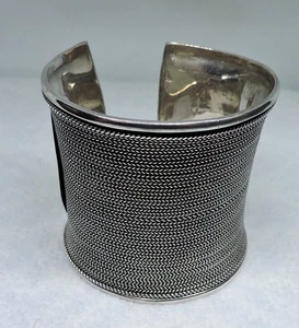 Schweres breites Manschettenarmband Silberplatte 4,7 Unzen - Bild 1 von 9