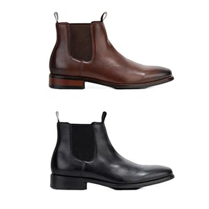 Hush Puppies Wisconsin Boots Mens Shoes Black Cognac Formal Wedding Work Office - Picture 1 of 11