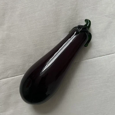 ФИОЛЕТОВЫЙ БАКЛАЖАН фрукты художественное стекло ручной работы фрукты овощи секретный Санта подарок милый - Изображение 1 из 4