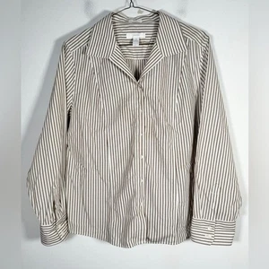 Chico’s Damengröße 3 (Extra Large) bügelfrei 100 % Baumwolle gestreift Knopfleiste - Bild 1 von 6