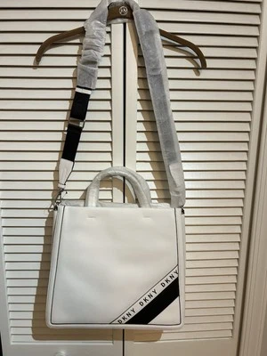 Nuevo bolso de mano de cuero blanco DKNY Foto 1 de 4