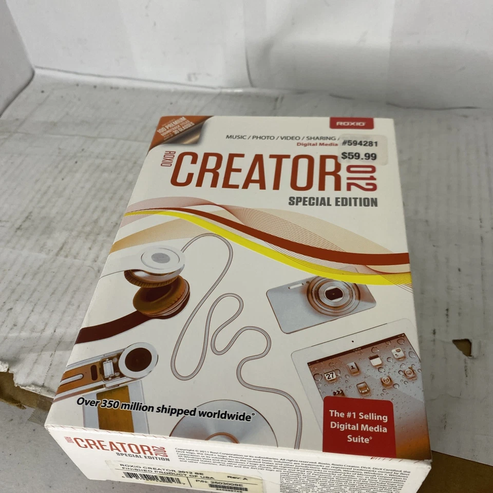 Roxio Creator 2012 Special Edition Printed In USA Music Photo Video Sharing - Image 1 of 4