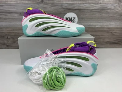 Adidas Harden Volume 9 'Jalen Williams' White Lucid Lime (JQ4003) Basketball NEW - Image 1 of 4