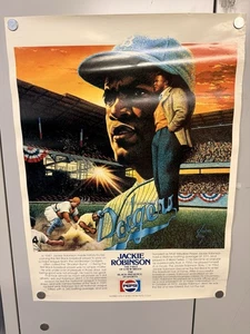 Póster vintage de Jackie Robinson Pepsi de 1980 18”x24” - MLB HOF Brooklyn Dodgers - Imagen 1 de 12