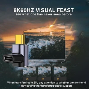 90Degree USB-C Adapter, 40Gbps Type-C Male to Female Angle ¤ Connector A3L3 - Picture 1 of 7