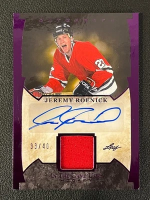 Jeremy Roenick 2023 Leaf Auto In The Game Used Purple /40 Blackhawks Flyers - Image 1 of 2