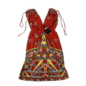 NWT CHEQUER Bloomingdales Multicolor Summer Vacation Mini Dress Womens Size 6 - Picture 1 of 17