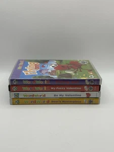 WordWorld 4-DVD Lot PBS Kids TV Series Kids Preschool Fuzzy Valentine Ant Bear - Imagen 1 de 10