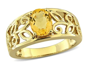 1.20 Carat (ctw) Citrine Ring in Yellow Plated Sterling Silver - Picture 1 of 5