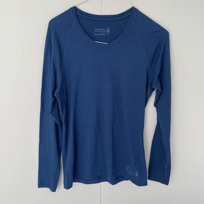 SMARTWOOL Mujer Merino 150 Capa Base Manga Larga SW015255 Azul Medianoche Talla L Foto 1 de 4