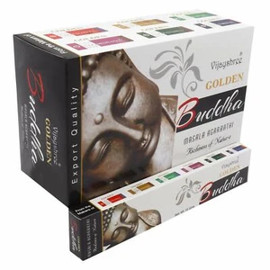 Vijayshree Goldener Buddha 12 Packungen Räucherstäbchen natürliche Aggarbatti - Bild 1 von 5