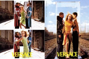 1999 Versace Steven Meisel Amber Valletta Karen Elson 6-page MAGAZINE AD - Picture 1 of 3