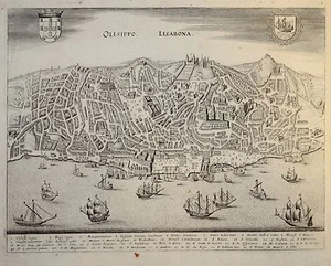 PLANO DE LA CIUDAD DE LISBOA - OLISIPPO. LISABONA......MERIAN APROX. 1635. - Imagen 1 de 1