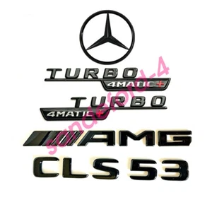 CLS53 AMG TURBO 4MATIC+ Rear Star Emblem Black Badge Combo Mercedes C257 COUPE - Picture 1 of 4