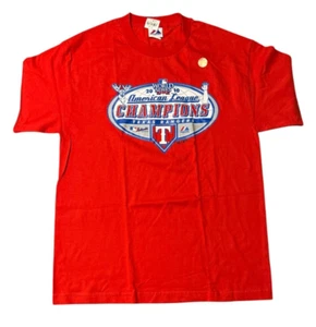 Texas Rangers Shirt Men’s Large Vintage 2010 MLB AL Champion Baseball - Picture 1 of 9