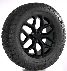 GMC 20" Satin Black Snowflake Wheels Rims BFG Tires 2000-25 Sierra Yukon Denali - Picture 1 of 5