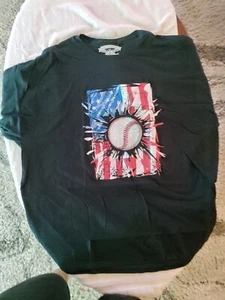 NEW American Flag BASEBALL T-shirt Never Surrender  T-shirt Size 4XL.   T7 - Picture 1 of 3