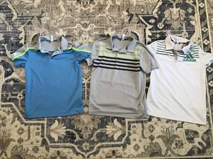 Adidas Lot Of 3 Golf Shirts Polo Youth Medium Athletic - Picture 1 of 8