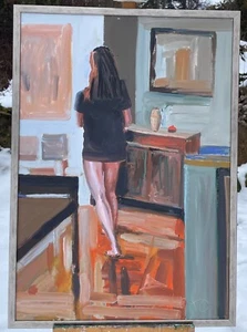 Pintura al óleo ARTUR ZIENKO b. Cracovia Polonia 1964 - chica en la habitación Arte Arte - Imagen 1 de 7