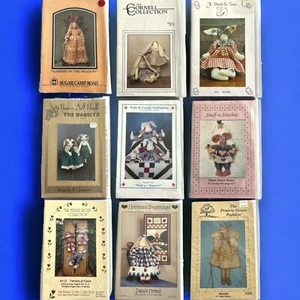 Vintage 90s Bunny Rabbit Doll Sewing Craft Patterns Quilt Clothes Lot Of 9 Uncut - Picture 1 of 14