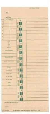 ARCOPRINT ARCO 09-1123-000 Weekly Time Card M-175 (Box of 1000) - Image 1 of 4