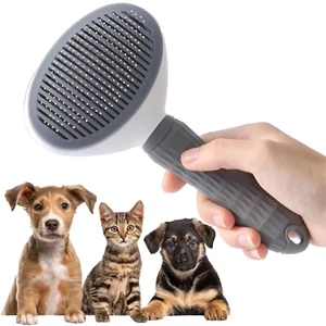 Cat Grooming Brush with Release Button Gently Removes Loose Undercoat, Tangles a - Picture 1 of 8