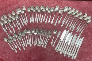 73 Pcs Simeon L & George H Rogers Co Stainless Flatware Homestead Pattern - Picture 1 of 13