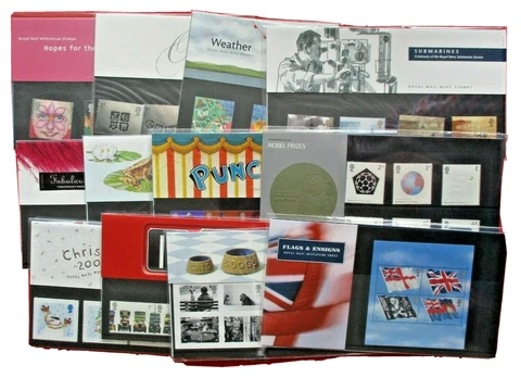 2001 Commemorative Presentation Pack Complete Year Set Including Mini Sheets MNH Cover