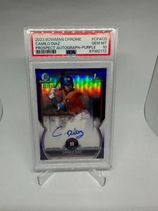 2023 Bowman Chrome Camilo Diaz Prospect Auto Purple Ref #CPA-CD 132/250 PSA 10 - Imagen 1 de 2
