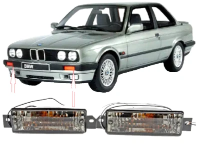 PAIR LEFT RIGHT TURN INDICATORS CRYSTAL SMOKE for BMW 3 SERIES E30 1982-1994 - Image 1 of 4