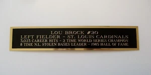 Lou Brock St. Louis Cardinals Nameplate For A Baseball Display Case 1.5" X 8" - Picture 1 of 12