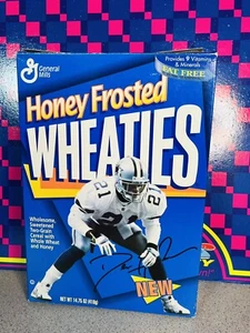 Honey Frosted Wheaties Dallas Cowboys Deion Sanders NFL Cereal Box 1996 Vintage - Picture 1 of 10