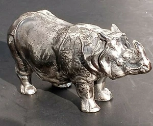 Vintage Italy Rhinoceros Rhino Bronze Sculpture Art Deco Figure paperweight - Picture 1 of 12