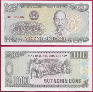 VIETNAM SOZIALIST 1000 DONG 1988 UNC PRÄFIX HU,HO CHI MINH AND (1890-1969)ELEP - Bild 1 von 1